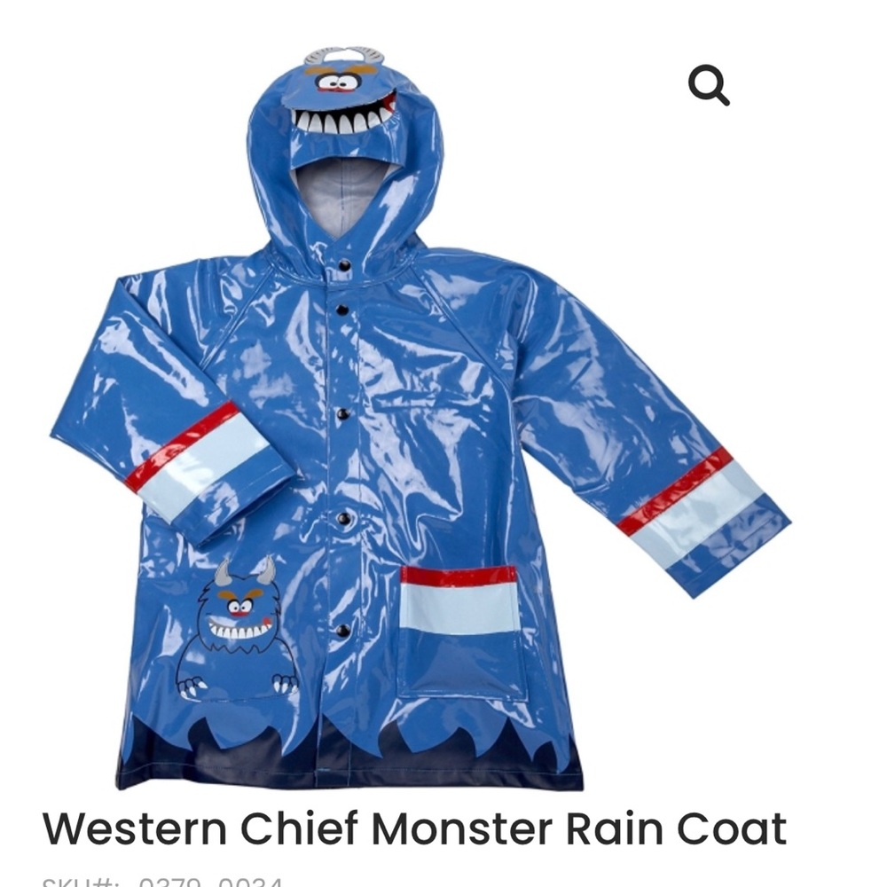 Western Chief Blue Monster Raincoat - Size 2T NWT